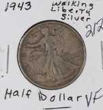 LOT OF 3 - WALKING LIBERTY HALF DOLLARS 1943-P-D-S VF -XF