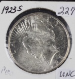 1923-S PEACE DOLLAR - UNC