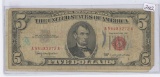 LOT OF 2 SERIES 1963 - FIVE DOLLAR US NOTES - RED SEAL