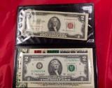 TWO DOLLAR BILL COLLECTION 1953-A RED SEAL, 2003-A FED RESERVE NOTE