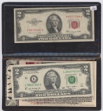 TWO DOLLAR BILL COLLECTION 1953-B RED SEAL, 2009 FED RESERVE NOTE