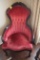 Lot of 2 Vintage Red Chairs, 1 need seat repair