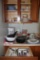 Contents of Cabinet and Counter Top, Dishes,