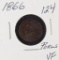 1866 - INDIAN HEAD CENT - PORUS VF