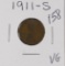 1911 S LINCOLN CENT - VG