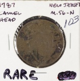 1787 - NEW JERSEY POST COLONIAL HALF CENT AG/G