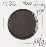 1786 - NEW JERSEY POST COLONIAL HALF CENT - AG/G