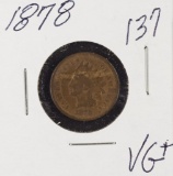 1878 - INDIAN HEAD CENT - VG+