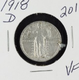 1918 D - STANDING LIBERTY QUARTER - VF