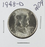 1948 D - FRANKLIN HALF DOLLAR - UNC