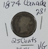 1874 - CANADIAN QUARTER - VG