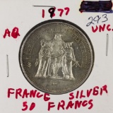 1977 - FRANCE 50 FRANCS SILVER - UNC