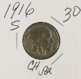 1916 S - BUFFALO NICKEL - CH AU