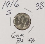 1916 S - MERCURY DIME - CH BU FULL BANDS