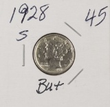 1928 S - MERCURY DIME - BU+