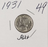 1931 - MERCURY DIME - AU+