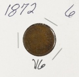 1872 - INDIAN HEAD CENT - VG
