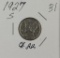 1927 S - Mercury Dime - AU