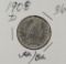 1908 D - Barber Quarter  - AU/UNC