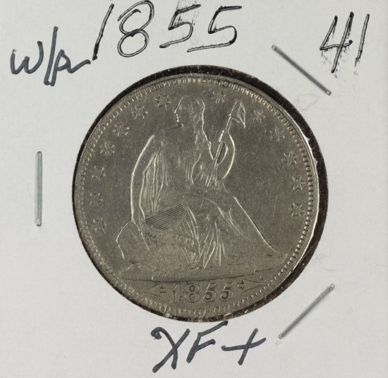1855 - W/Arrows Liberty Seated Half Dollar - XF