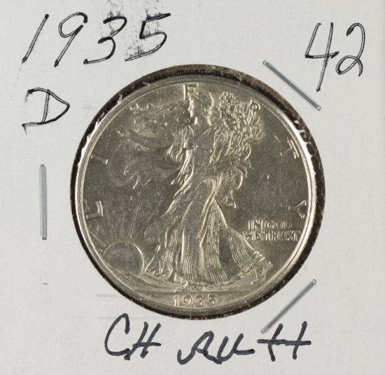 1935 D - Liberty Walking Half Dollar - CH AU