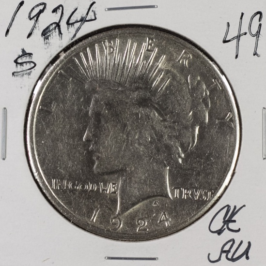 1924 S - Peace Dollar - CH AU