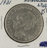 1931 - Netherland 2 1/2 Gulden - Crown-KM #165 - XF