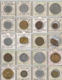 1- Lot of 100 Tokens, Medals, Mills, Wooden Nickels