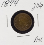 1874 - Indian Head Cent - AU+