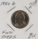 1950 D - Jefferson Nickel - BU - Full Steps