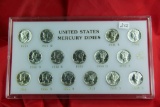 15 - BU Mercury Dimes 1941-1945 S IN CAPITAL CASE