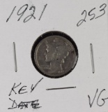 1921 - Mercury Dime - VG - Key Date