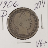 1906 D - Barber Half Dollar -VG