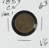 1859 CN Var. 1 - Indian Head Cent - VG