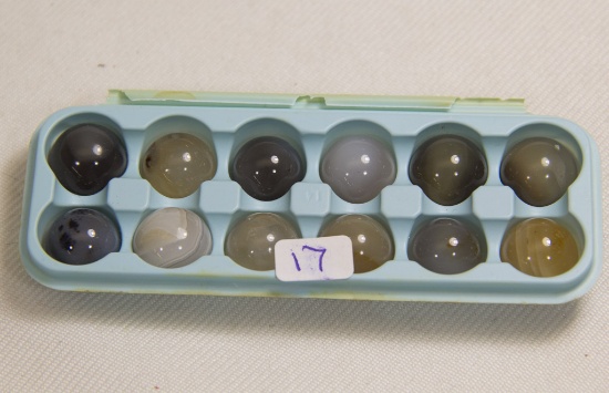 Box of 12 Small Agate Marbles