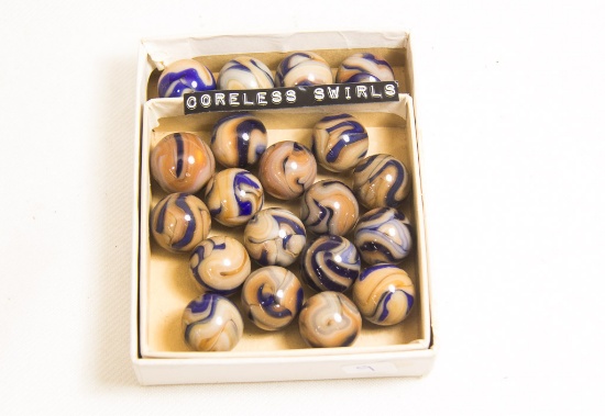 Box of 20 Coreless Swirl Marbles