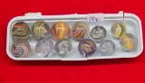 12 Small Swirl Marbles