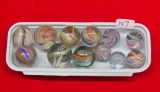 12 Small Swirl Marbles