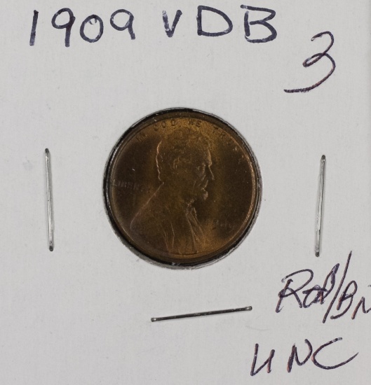 1909 VDB - Lincoln Cent - Red/Brown - UNC