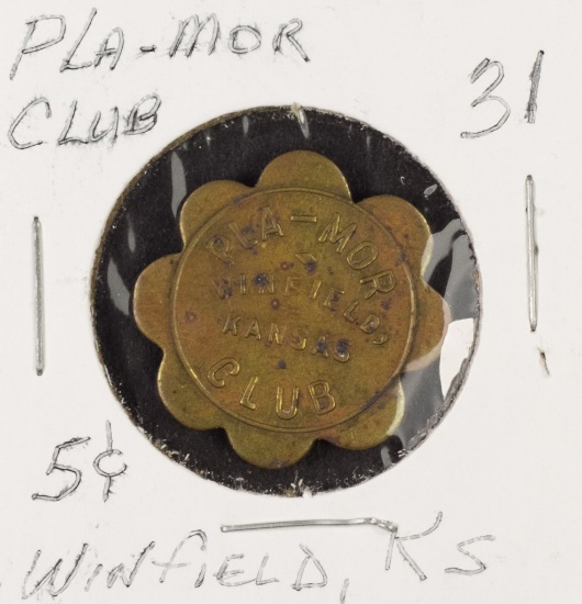 Pla-Mor Club - Winfield , KS - 5 cent - Trade Token