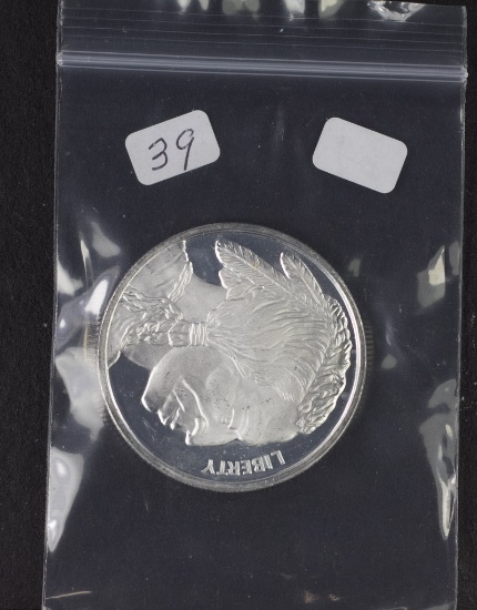 One Troy Oz. .999 Silver Indian/Buffalo Round