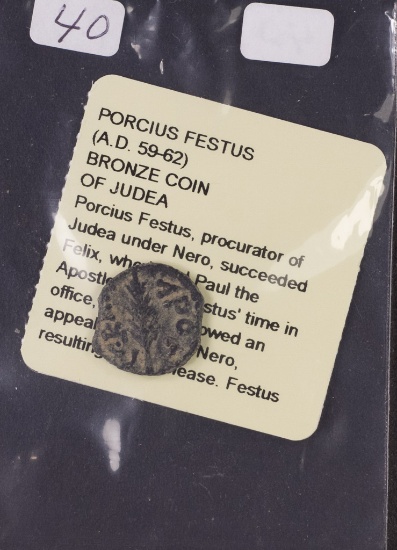 Porcius Festus ( AD 59-62) Bronze Coin of Judea