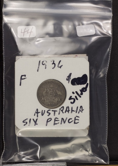 Lot of 6 Australia Silver - 2 Six Pense Km#25 & #38 and