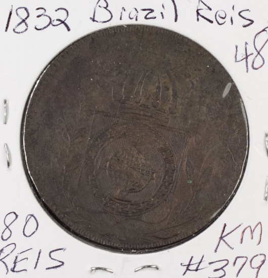 1832 R - Brazil 80 Reis - KM# 379