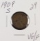 1909 S - Lincoln Cent - VG/F