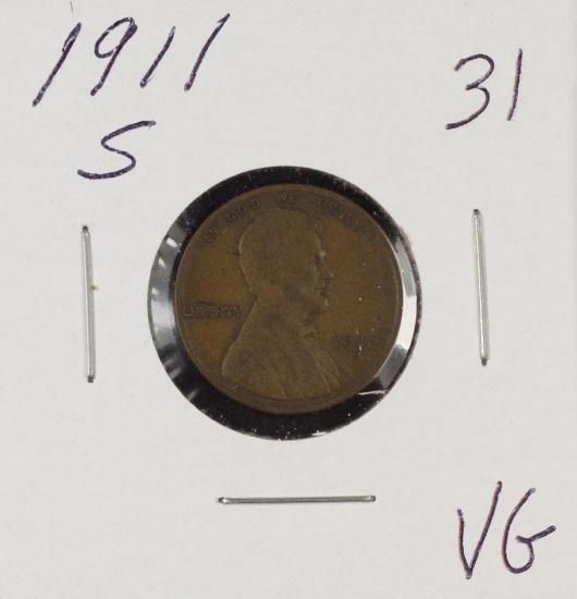 1911 S - Lincoln Cent - VG