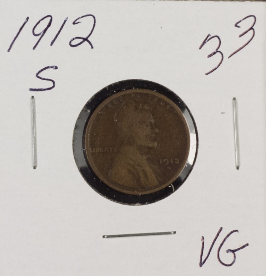 1912 S - Lincoln Cent -VG