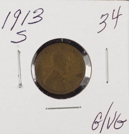 1913  S - Lincoln Cent - G/VG