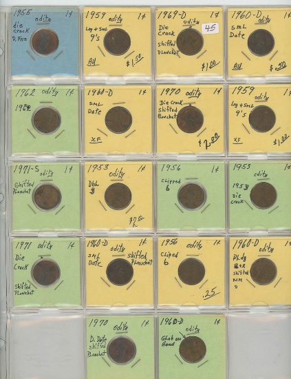 Lot of 18 Misc - Lincoln Cent Odities