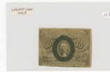 Second Issue 1863 - 10 Cent Fracational Currency